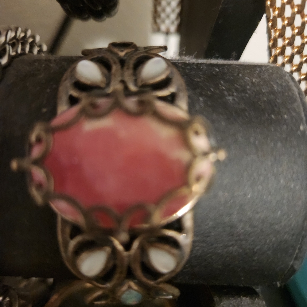 Stone silver bracelet